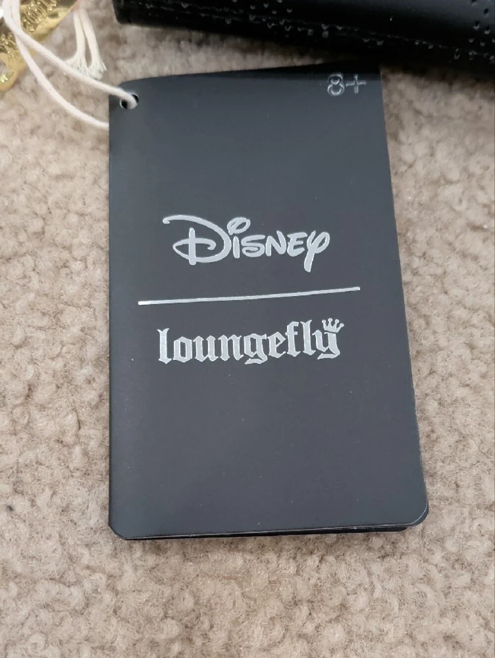 Loungefly Black Perforated Mickey Ear Zip Wallet with Gold Hardware